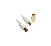 SSL Satellites 10m Gold Plated Male to Male Plug to Plug Shielded TV Coaxial Aerial Cable - White