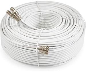 SSL Satellites 15 m Twin Satellite Shotgun Coax Cable Extension Kit with Fitted F Connectors for Sky HD Q and Freesat - White (15 Meter, White)