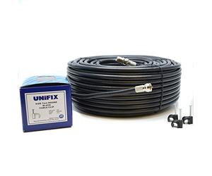 SSL Satellites 15 Meter RG6 Satellite TV Coax Cable Extension Kit with Fitted F Connectors for Sky Q HD, Freesat & Virgin - (15 Meter, Black)