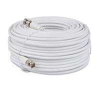 SSL Satellites 15 Meter White BNC to BNC CCTV Coaxial Video Cable Lead Extension Indoor/Outdoor Male to Male Plug Camera DVR Kit