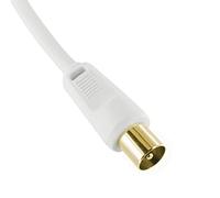 SSL Satellites 15m Gold Plated Male to Male Plug to Plug Shielded Coaxial Aerial Antenna Cable - White for TV and Video Device Connection