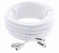 SSL Satellites 3 m Twin Satellite Shotgun Cable Extension Kit with Premium Fitted Compression F Connectors for Sky Q HD and Freesat - White (3M, WHITE)