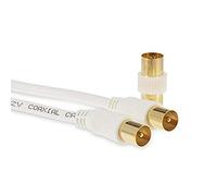 SSL Satellites 3 Meter 3C-2V White Cable TV Aerial Lead Coaxial Cable Coax RF 75 OHM 3C-2V