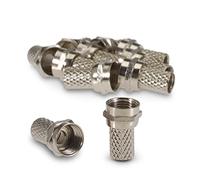 SSL Satellites 50 Pieces F Male Plug Connectors Waterproof Micro Screw/Twist On Aerial Coaxial Cable RG6