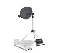 SSL Satellites 60cm Zone1 Portable Satellite Dish Kit Tripod Quad LNB & Satellite Finder - 20M Twin White - Full DIY Kit for Caravan