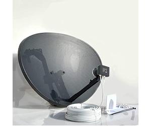 SSL Satellites 80CM Zone 2 Freesat HDR Satellite Dish DIY Self Installation Kit, Latest Dish with Quad LNB, 20 Meter Twin White Coax Cable, All necessary Brackets, Bolts and SATELLITE FINDER