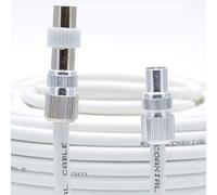 SSL Satellites Fully Assembled Digital TV Aerial Cable Use Extension Kit with Male - Male Connections - for Freeview, Freeview HD 4K TV - 1 Meter, White