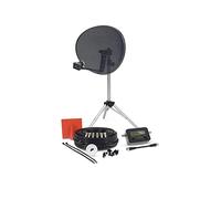 SSL Satellites Portable Satellite Zone 2 80cm RV Dish Kit Camping Tailgating with Quad Tripod & Sat Finder 5M Twin Black