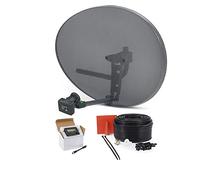 SSL Satellites Zone 2 Satellite Dish Quad LNB + 5 Meter Black RG6 Cable FTA Signal Pointer Satellite SKY, SKY+, HD, Freesat TV Signal Finder Caravan Motorhome Satellite System Box Kit