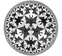 SSLDP LFHLI M.C Escher Surrealism Poster《Circle Limit IV》Wall Art M.C Escher Canvas Painting And Prints Nordic Home Decor Picture 60x60cmx1 No Frame