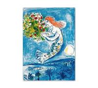 SSLDP LFHLI Marc Chagall Aesthetics Poster Characters Flowers Wall Art Marc Chagall Canvas Painting And Prints Home Decor Pictures 50x70cm No Frame