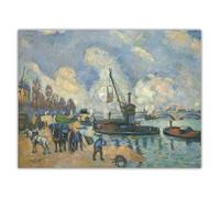 SSLDP LFHLI Paul Cezanne Retro Poster《At the Quai de Bercy in Paris》Wall Art Paul Cezanne Canvas Painting And Prints Home Decor Picture 60x70cm No Frame
