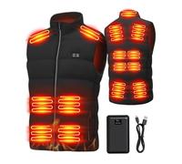 SSLKJD Outdoor Heated Vest for Men: Lightweight USB Heated Gilet with Battery Pack, Washable Winter Electric Gilet 15 Heating Zones Warmer Heating Jacket for Hiking Skiing Camping