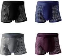SSLLH Bamboo Fiber Boxer Briefs, Bamboo,Underwear,Bamboo Fibre Boxer Shorts For Men (Color : 4pcs, Size : 3XL)