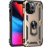 SSLQYLEE Case for iPhone 13/13 Mini/13 Pro/13 Pro Max Military Protective Cell Phone Case with Car Ring Holder, Stand with Stand (Color : Gold, Size : 13pro max