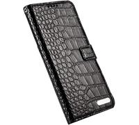 SSLQYLEE Clamshell Phone Case Wallet, Crocodile Texture Design with Magnetic Closure Card Holder Stand for iPhone 11/iPhone 11Pro/iPhone 11Promax,Color:Svart,Size:iPhone 11
