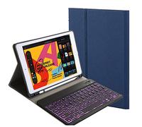 SSLQYLEE for iPad 10.2 Inch Case Keyboard 2019 with Pen Holder for iPad 7th Generation A2197 A2200 A2198 English Keyboard Case (Colour: Blue with Black)