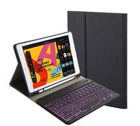 SSLQYLEE For iPad 10.2 Inch Case Keyboard 2019 with Pencil Holder for iPad 7th Generation A2197 A2200 A2198 English Keyboard Case (Colour: Black with Black)