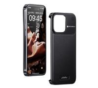 SSLQYLEE iPhone 13 Pro Max/13 Pro/13 Case [Compatible with MagSafe] Luxury Leather Back Aluminum Metal Frameless Hollow Design Case with Built-in Aromatherapy