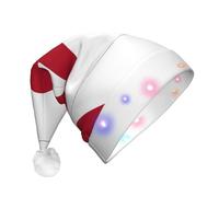 ssmbnvv Alabama State Flag Print Light Up Santa Hat With 3 Flash Modes, Plush Festive Christmas Cap For Parties Events