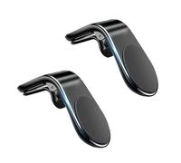 Ssmmam 2Pcs Black Universal Phone Holder Clip Car Air Vent Magnetic Mount Holder Bracket for GPS Suporte Celular Car Phone, Vent Clip Phone Holder,Cell Phone Automobile Cradles