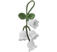 Ssmmam Boho Knitted Orchid Flower Keychain Charms, Crochet Flower Pendant for Car Keys, Purses and Phones, Mini Macrame Keychains and Bag Charms for Daily Use