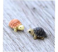 Ssmmam Tortoise Ornament, 2Pcs Mini Tortoise Model Fairy Garden Miniatures House Terrarium Home Desktop Succulents Micro Landscape Decoration Statues