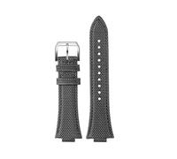 SSNAWBA 12mm Compatible With Tissot PRX Super Player T137.410A T137.407A Nylon Leather Watch Strap Custom 12mm T137 Curved Men's Strap Accessories(Grey-silver)