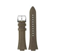 SSNAWBA 12mm Compatible With Tissot PRX Super Player T137.410A T137.407A Nylon Leather Watch Strap Custom 12mm T137 Curved Men's Strap Accessories(Green-silver)