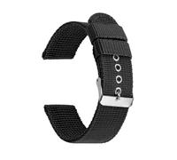 SSNAWBA 16mm 18mm 20mm 22mm 24mm Nylon Woven Strap Compatible With Omega Compatible With Seiko Wristband Sport Watch Band Canvas Belt Men's Accessories(Noir,20mm)