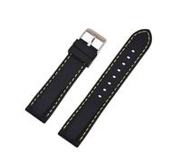 SSNAWBA 16mm 18mm 20mm 22mm 24mm Silicone Watchband Sport Waterproof Men Women Quick Release Bracelet Band Strap Compatible With Gear S3 Ticwatch(Black Yellow,16mm)