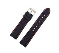 SSNAWBA 16mm 18mm 20mm 22mm 24mm Silicone Watchband Sport Waterproof Men Women Quick Release Bracelet Band Strap Compatible With Gear S3 Ticwatch(Black Red,24mm)