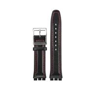 SSNAWBA 17mm 19mm Cowhide Strap Compatible With Swatch YRS YVS IRONY Special Interface Men's Women's Simple Plain Weave Watch Strap Black Blue Red(Purple Green,17mm)