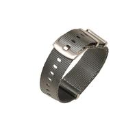 SSNAWBA 18mm 20mm 22mm 24mm Heavy Duty Nylon Watchband Striped Canvas Strap Men Women Replace Bracelet Band Watch Accessories(Grey,24mm)