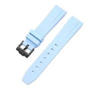SSNAWBA 20/21/22mm Curved End Silicone Strap Compatible With Rolex Omega Stainless Steel Buckle Men Women Quality Rubber Replace Wrist Watch Band(Ivory)
