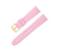 SSNAWBA 20/21/22mm Curved End Silicone Strap Compatible With Rolex Omega Stainless Steel Buckle Men Women Quality Rubber Replace Wrist Watch Band(White Light Pur)