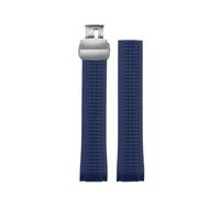 SSNAWBA 21mm PP Rubber Strap Compatible With Patek Philippe Grenade AQUANAUT Series 5167A/5168G Watch Strap Accessories(Blue-silver)