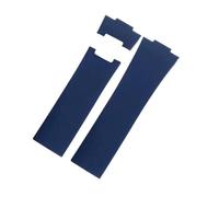 SSNAWBA 25mm*12mm Watch Accessories Silicone Rubber Watch Band Wrist WatchBand Belt Compatible With Ulysse Nardin Men Strap(Blue-No buckle)
