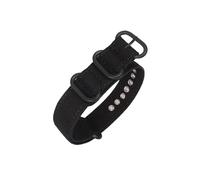 SSNAWBA Canvas Nylon Strap Watchband 18mm 20mm 22mm 24mm 26mm Ring Buckle Men Sport Sweatproof Replacement Bracelet Watch Band(Black black,22mm)