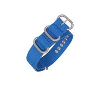 SSNAWBA Canvas Nylon Strap Watchband 18mm 20mm 22mm 24mm 26mm Ring Buckle Men Sport Sweatproof Replacement Bracelet Watch Band(Blue silver,20mm)