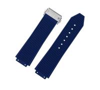 SSNAWBA Compatible With Big Bang Classic Fusion Silicone Watch Strap Special Convex Interface Rubber Band Waterproof Bracelet Folding Buckle(Blue-silver)