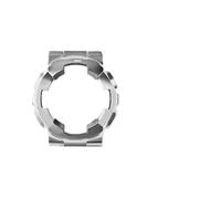 SSNAWBA Compatible With Casio Gold Black Warrior GA-110 GA-110GB/100/120/140 Solid Stainless Steel Case Strap GA110 GA120 Metal Watchband(Silver case)