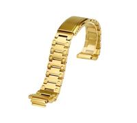SSNAWBA Compatible With Casio Gold Black Warrior GA-110 GA-110GB/100/120/140 Solid Stainless Steel Case Strap GA110 GA120 Metal Watchband(Gold strap)