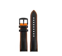 SSNAWBA Compatible With Mido M005430/614 M021407 Citizen BM8475 Black Orange Watchband Nylon Leather FKM Watch Strap 20 21 22 23mm Bracelet Soft(Fluororubber Style,23mm)