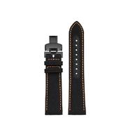 SSNAWBA Compatible With Mido M005430/614 M021407 Citizen BM8475 Black Orange Watchband Nylon Leather FKM Watch Strap 20 21 22 23mm Bracelet Soft(Nylon Style,20mm)