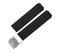 SSNAWBA Compatible With Tissot T-TOUCH T013 T047 20mm Soft Silicone Rubber Watch Band Black Orange Sport Waterproof Watch Strap T091 T013420A(Black-silver,21mm)