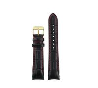 SSNAWBA Cowhide Watchstrap Compatible With Citizen ECO DRIVE BL8001-01A BL8003-05A Watchband 20mm 21mm 22mm Men's Strap Straight Joint Watch Chain(Black red-gold,22mm)