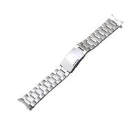 SSNAWBA Curved End Stainless Steel Strap 20mm 22mm Metal Watch Band Folding Buckle Compatible With Seiko Compatible With Rolex Bracelet Replacement Wristband(Silver,22mm)