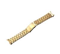 SSNAWBA Curved End Stainless Steel Strap 20mm 22mm Metal Watch Band Folding Buckle Compatible With Seiko Compatible With Rolex Bracelet Replacement Wristband(Gold,22mm)