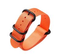 SSNAWBA Durable Nylon Strap 18mm 20mm 22mm 24mm Stainless Steel Ring Buckle Men Replacement Watch Band Compatible With Big Wrist(Orange Black,18mm)
